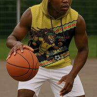 Jamaica 2026 Football Custom Sleeveless Hoodie Go Reggae Boyz Rasta Lion Sporty
