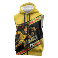 Jamaica 2026 Football Custom Sleeveless Zip Hoodie Go Reggae Boyz Rasta Lion Sporty