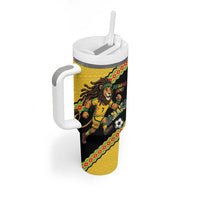 Jamaica 2026 Football Custom Tumbler With Handle Go Reggae Boyz Rasta Lion Sporty