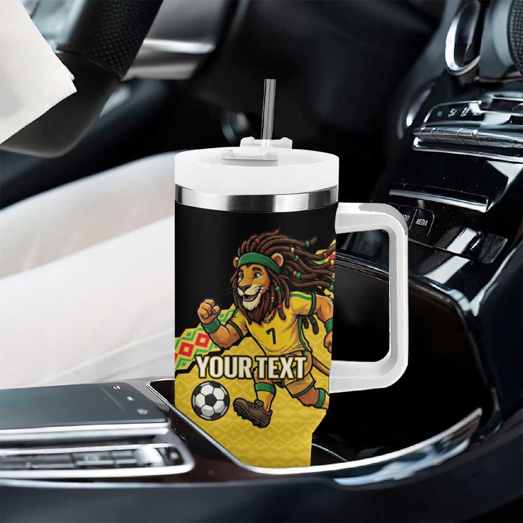 Jamaica 2026 Football Custom Tumbler With Handle Go Reggae Boyz Rasta Lion Sporty