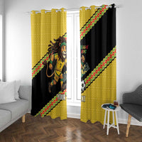 Jamaica 2026 Football Custom Window Curtain Go Reggae Boyz Rasta Lion Sporty