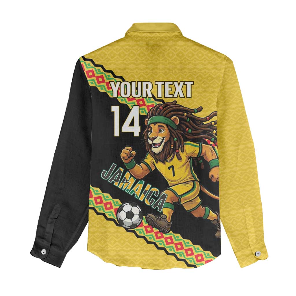 Jamaica 2026 Football Custom Women Casual Shirt Go Reggae Boyz Rasta Lion Sporty