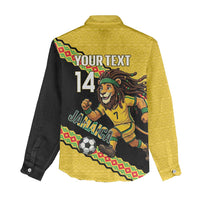 Jamaica 2026 Football Custom Women Casual Shirt Go Reggae Boyz Rasta Lion Sporty