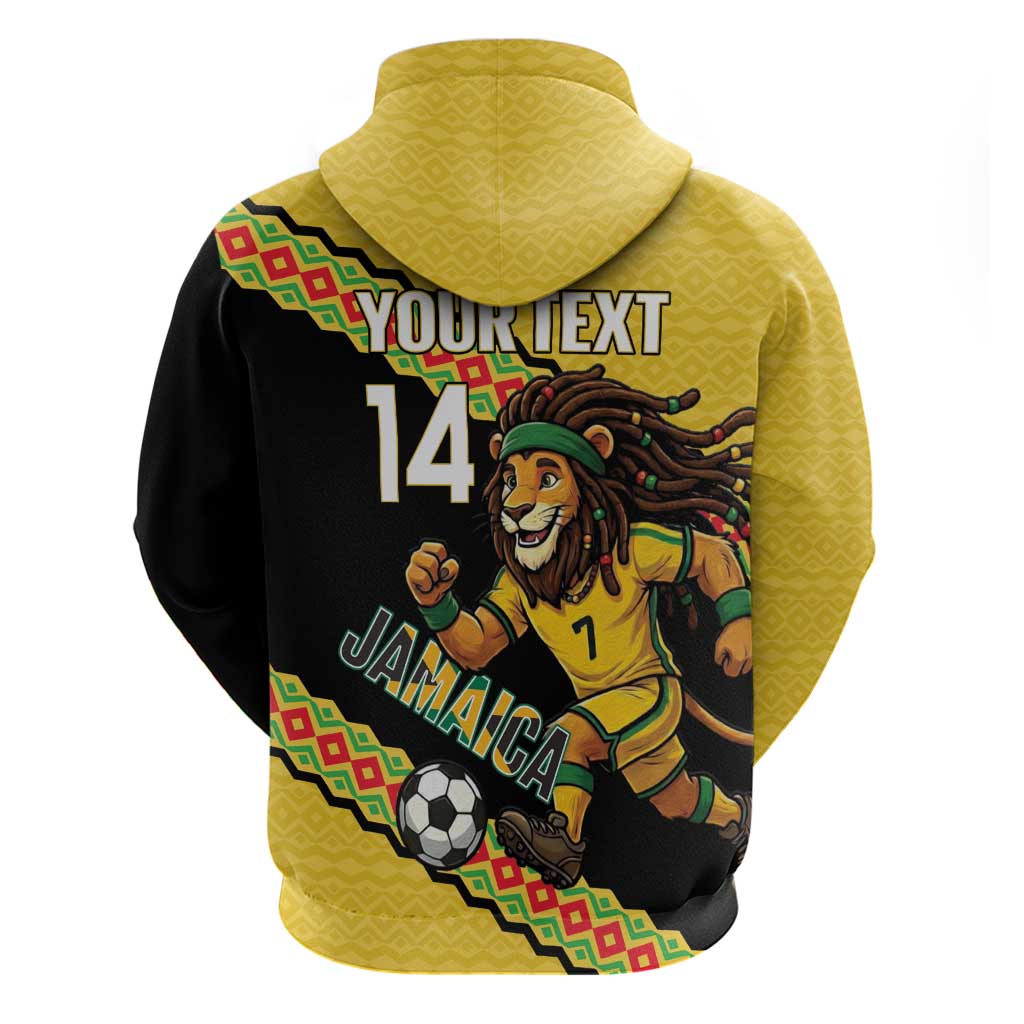 Jamaica 2026 Football Custom Zip Hoodie Go Reggae Boyz Rasta Lion Sporty