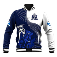 Scotland Rugby Baseball Jacket Thistle Unique Go Scottish Blue Version - Wonder Print Shop