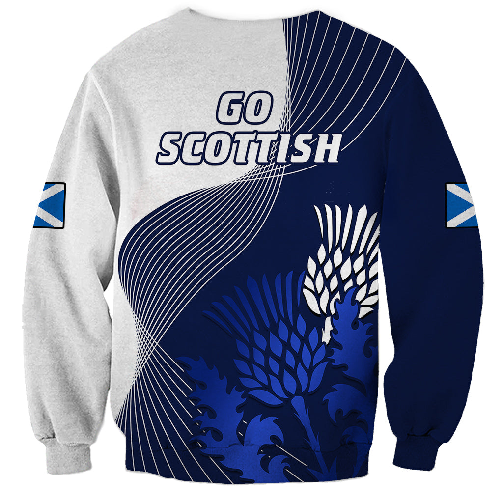Scotland Rugby Sweatshirt Thistle Unique Go Scottish Blue Version - Wonder Print Shop