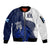 (Custom Text And Number) Scotland Rugby Sleeve Zip Bomber Jacket Thistle Unique Go Scottish Blue Version - Wonder Print Shop