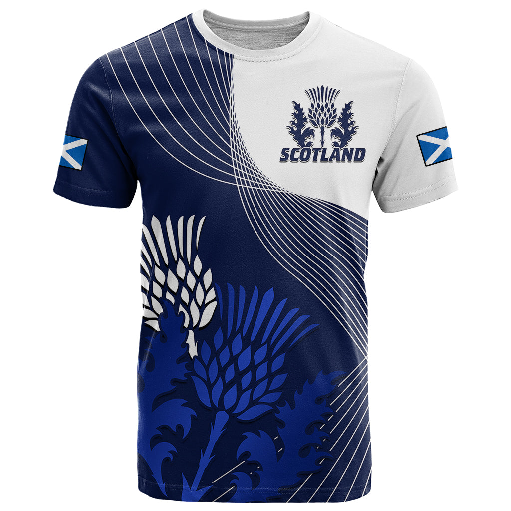 Custom Scotland Rugby T Shirt Thistle Unique Go Scottish Blue Version - Wonder Print Shop