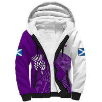 Scotland Rugby Sherpa Hoodie Thistle Unique Go Scottish Purple Version - Wonder Print Shop