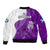 Scotland Rugby Sleeve Zip Bomber Jacket Thistle Unique Go Scottish Purple Version - Wonder Print Shop