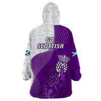 Scotland Rugby Wearable Blanket Hoodie Thistle Unique Go Scottish Purple Version - Wonder Print Shop