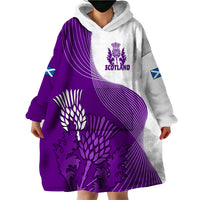 Scotland Rugby Wearable Blanket Hoodie Thistle Unique Go Scottish Purple Version - Wonder Print Shop