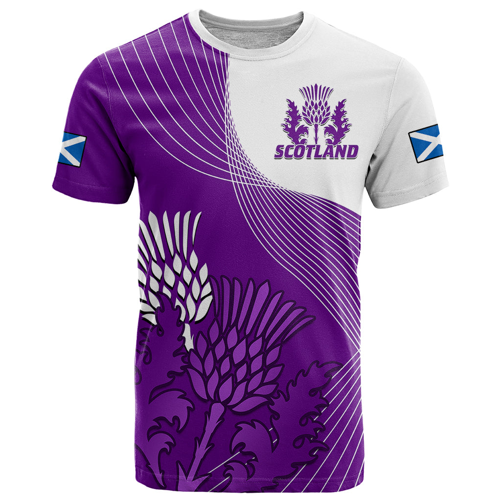 Custom Scotland Rugby T Shirt Thistle Unique Go Scottish Purple Version - Wonder Print Shop