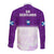 Scotland Rugby Long Sleeve Button Shirt Thistle Mix Tartan Scottish Map Sporty Version Purple - Wonder Print Shop