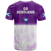 Scotland Rugby T Shirt Thistle Mix Tartan Scottish Map Sporty Version Purple - Wonder Print Shop