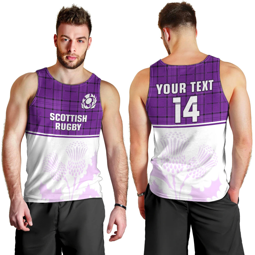 custom-text-and-number-scotland-rugby-men-tank-top-thistle-mix-tartan-scottish-map-sporty-version-purple