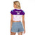(Custom Text And Number) Scotland Rugby Raglan Cropped T Shirt Thistle Mix Tartan Scottish Map Sporty Version Purple - Wonder Print Shop