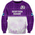 (Custom Text And Number) Scotland Rugby Sweatshirt Thistle Mix Tartan Scottish Map Sporty Version Purple - Wonder Print Shop
