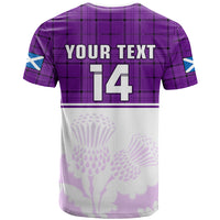 Custom Scotland Rugby T Shirt Thistle Mix Tartan Scottish Map Sporty Version Purple - Wonder Print Shop