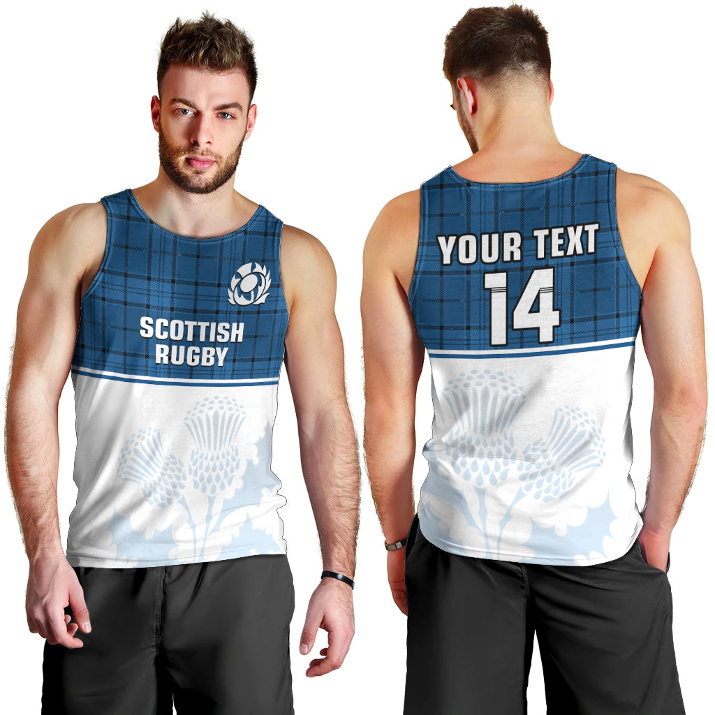 custom-text-and-number-scotland-rugby-men-tank-top-thistle-mix-tartan-scottish-map-sporty-version-blue