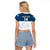 (Custom Text And Number) Scotland Rugby Raglan Cropped T Shirt Thistle Mix Tartan Scottish Map Sporty Version Blue - Wonder Print Shop