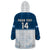 (Custom Text And Number) Scotland Rugby Wearable Blanket Hoodie Thistle Mix Tartan Scottish Map Sporty Version Blue - Wonder Print Shop