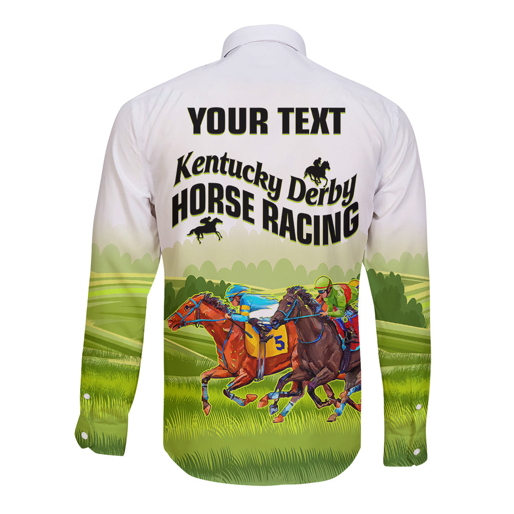 Personalised Kentucky Horse Racing Long Sleeve Button Shirt 2023 Dynamic - Wonder Print Shop