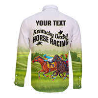 Personalised Kentucky Horse Racing Long Sleeve Button Shirt 2023 Dynamic - Wonder Print Shop