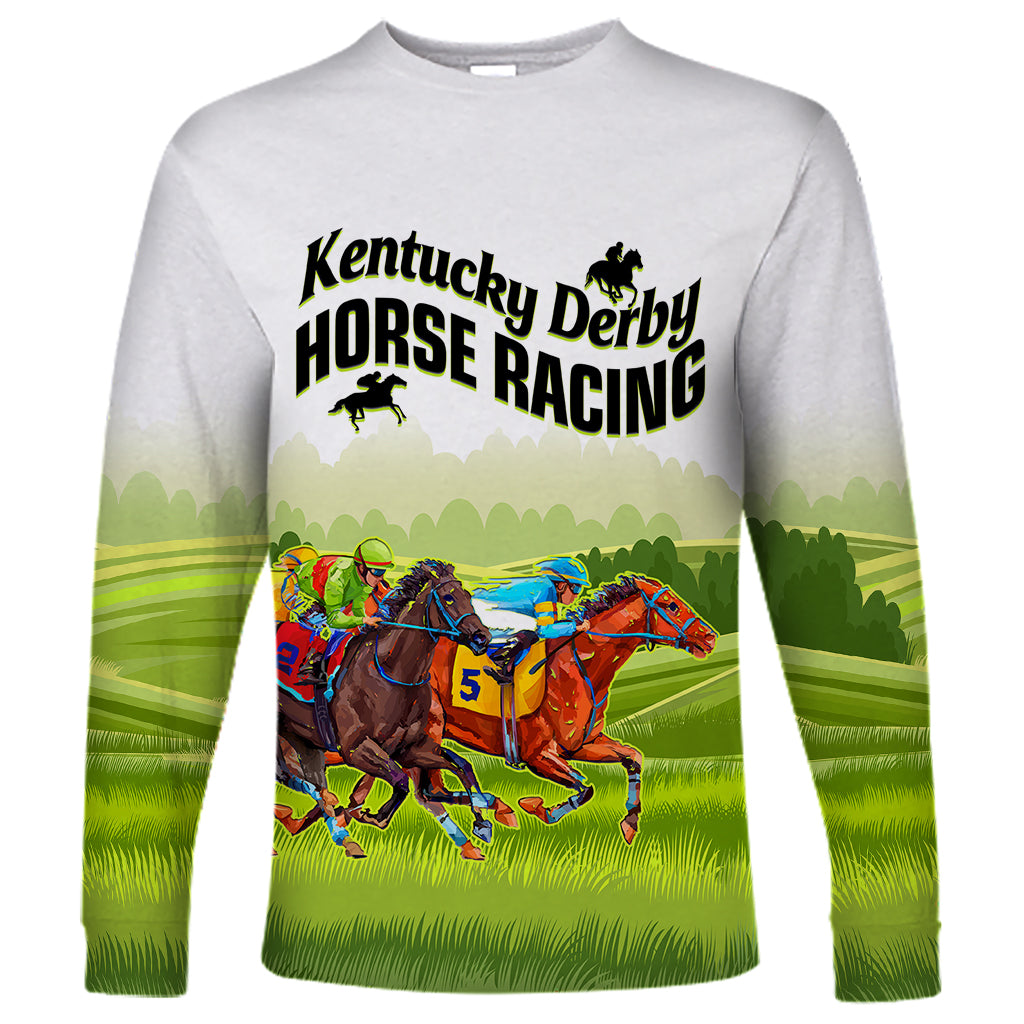 Personalised Kentucky Horse Racing Long Sleeve Shirt 2023 Dynamic - Wonder Print Shop