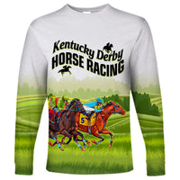 Personalised Kentucky Horse Racing Long Sleeve Shirt 2023 Dynamic - Wonder Print Shop