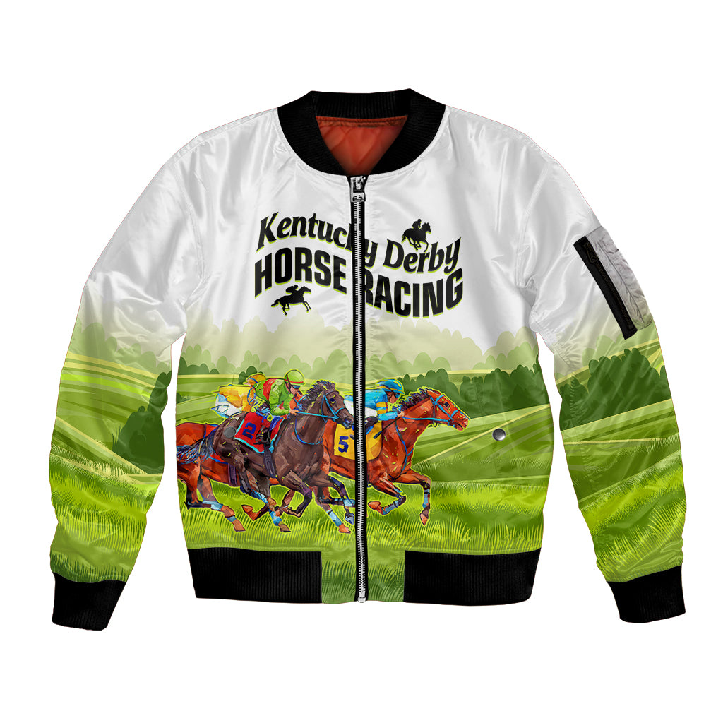 Personalised Kentucky Horse Racing Sleeve Zip Bomber Jacket 2023 Dynamic - Wonder Print Shop