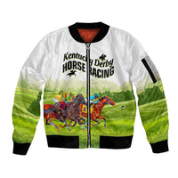 Personalised Kentucky Horse Racing Sleeve Zip Bomber Jacket 2023 Dynamic - Wonder Print Shop