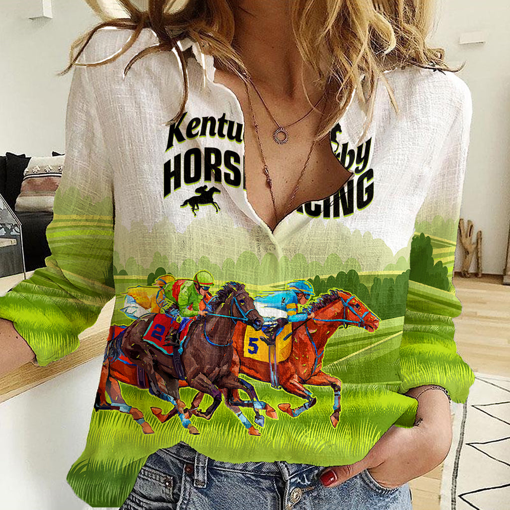 Personalised Kentucky Horse Racing Women Casual Shirt 2023 Dynamic - Wonder Print Shop