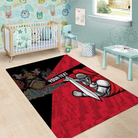 Custom Trinidad and Tobago Cricket Knight Riders Area Rug Go Trinbago