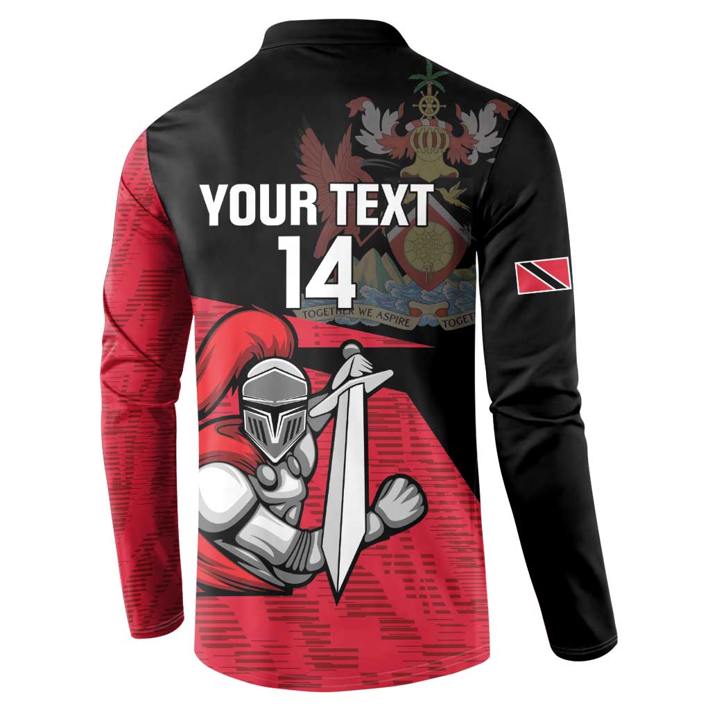 Custom Trinidad and Tobago Cricket Knight Riders Button Sweatshirt Go Trinbago
