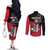 Custom Trinidad and Tobago Cricket Knight Riders Couples Matching Off The Shoulder Long Sleeve Dress and Long Sleeve Button Shirt Go Trinbago