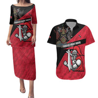 Custom Trinidad and Tobago Cricket Knight Riders Couples Matching Puletasi and Hawaiian Shirt Go Trinbago
