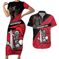 Custom Trinidad and Tobago Cricket Knight Riders Couples Matching Short Sleeve Bodycon Dress and Hawaiian Shirt Go Trinbago
