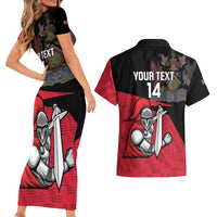 Custom Trinidad and Tobago Cricket Knight Riders Couples Matching Short Sleeve Bodycon Dress and Hawaiian Shirt Go Trinbago