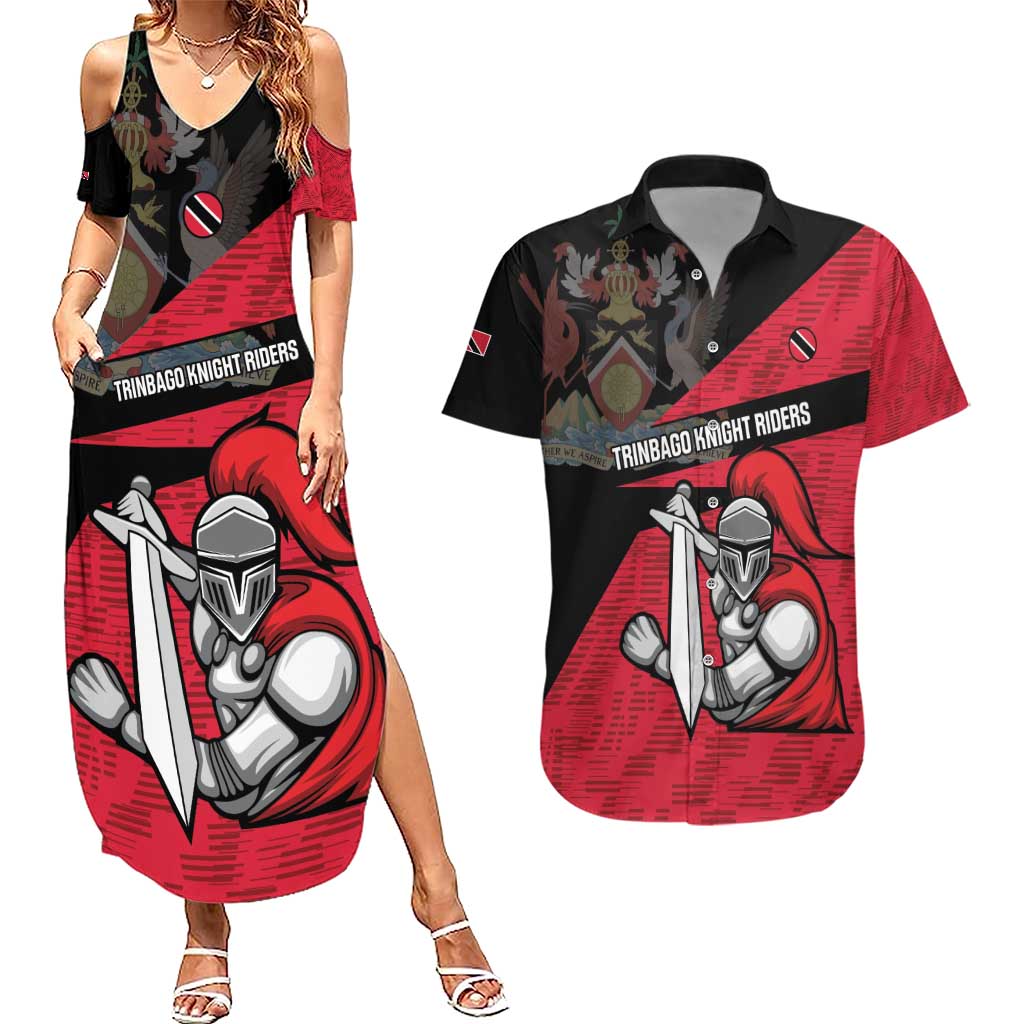 Custom Trinidad and Tobago Cricket Knight Riders Couples Matching Summer Maxi Dress and Hawaiian Shirt Go Trinbago