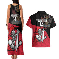 Custom Trinidad and Tobago Cricket Knight Riders Couples Matching Tank Maxi Dress and Hawaiian Shirt Go Trinbago