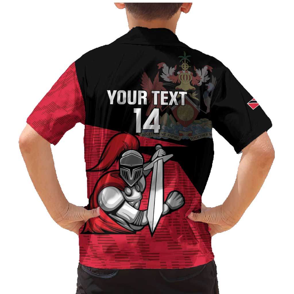 Custom Trinidad and Tobago Cricket Knight Riders Family Matching Mermaid Dress and Hawaiian Shirt Go Trinbago