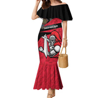 Custom Trinidad and Tobago Cricket Knight Riders Family Matching Mermaid Dress and Hawaiian Shirt Go Trinbago