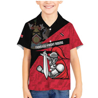 Custom Trinidad and Tobago Cricket Knight Riders Family Matching Mermaid Dress and Hawaiian Shirt Go Trinbago