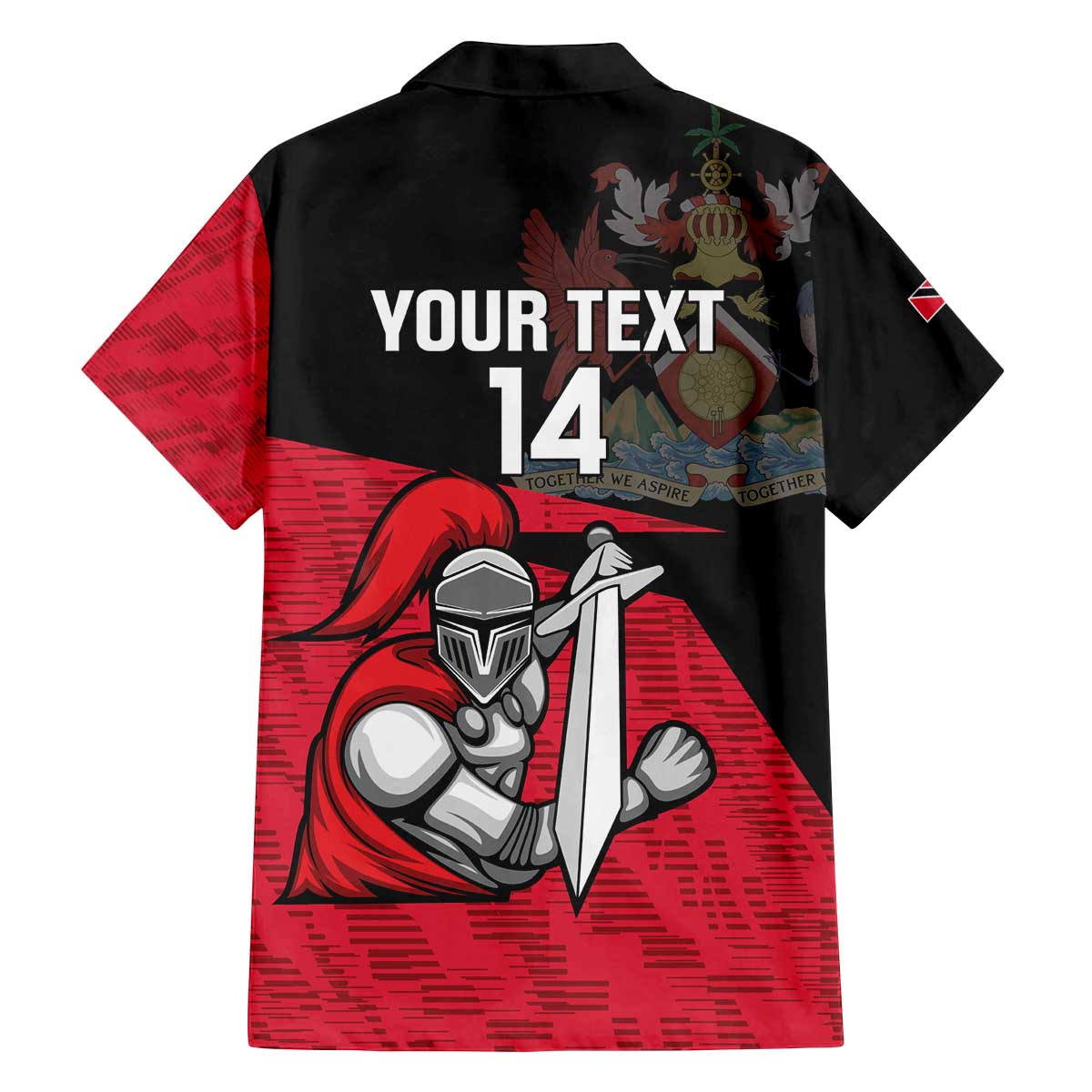 Custom Trinidad and Tobago Cricket Knight Riders Family Matching Off The Shoulder Long Sleeve Dress and Hawaiian Shirt Go Trinbago