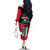 Custom Trinidad and Tobago Cricket Knight Riders Family Matching Off The Shoulder Long Sleeve Dress and Hawaiian Shirt Go Trinbago
