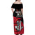 Custom Trinidad and Tobago Cricket Knight Riders Family Matching Off Shoulder Maxi Dress and Hawaiian Shirt Go Trinbago