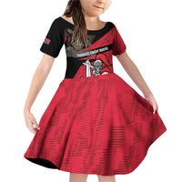 Custom Trinidad and Tobago Cricket Knight Riders Family Matching Off Shoulder Short Dress and Hawaiian Shirt Go Trinbago