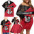 Custom Trinidad and Tobago Cricket Knight Riders Family Matching Off Shoulder Short Dress and Hawaiian Shirt Go Trinbago