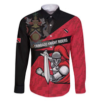 Custom Trinidad and Tobago Cricket Knight Riders Family Matching Off Shoulder Short Dress and Hawaiian Shirt Go Trinbago